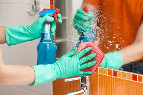 Cleaner preparing a modern SE10 apartment for a domestic cleaning visit