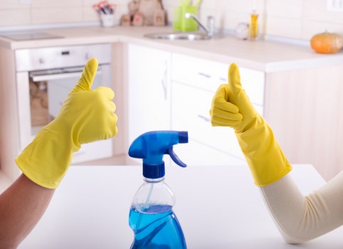Office cleaners working in a Greenwich SE10 office reception area